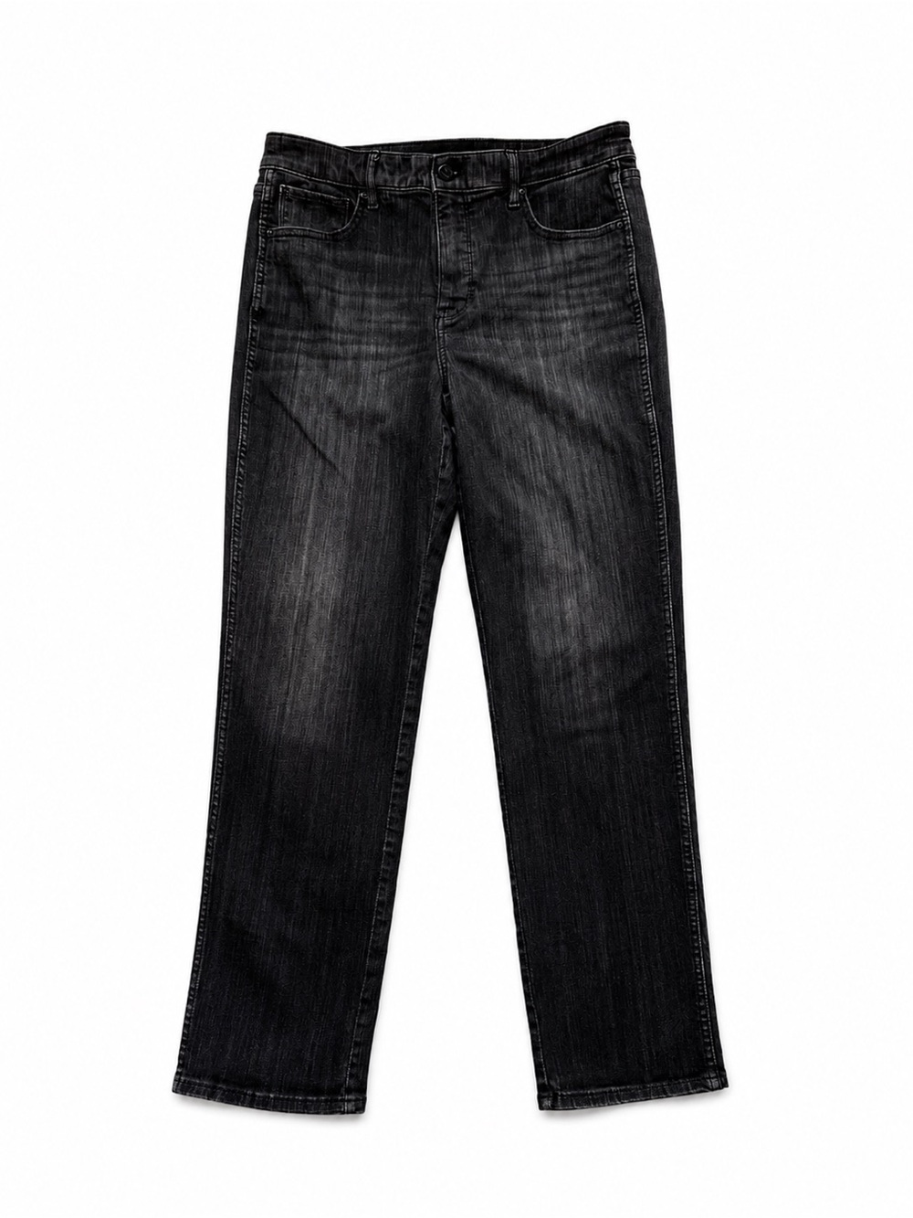 White House Black Market Size 10 High Rise Straight Leg Jeans Black Wash